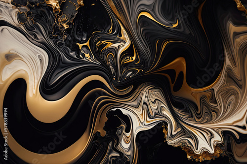 golden black and white colors run into each other, abstract, background image