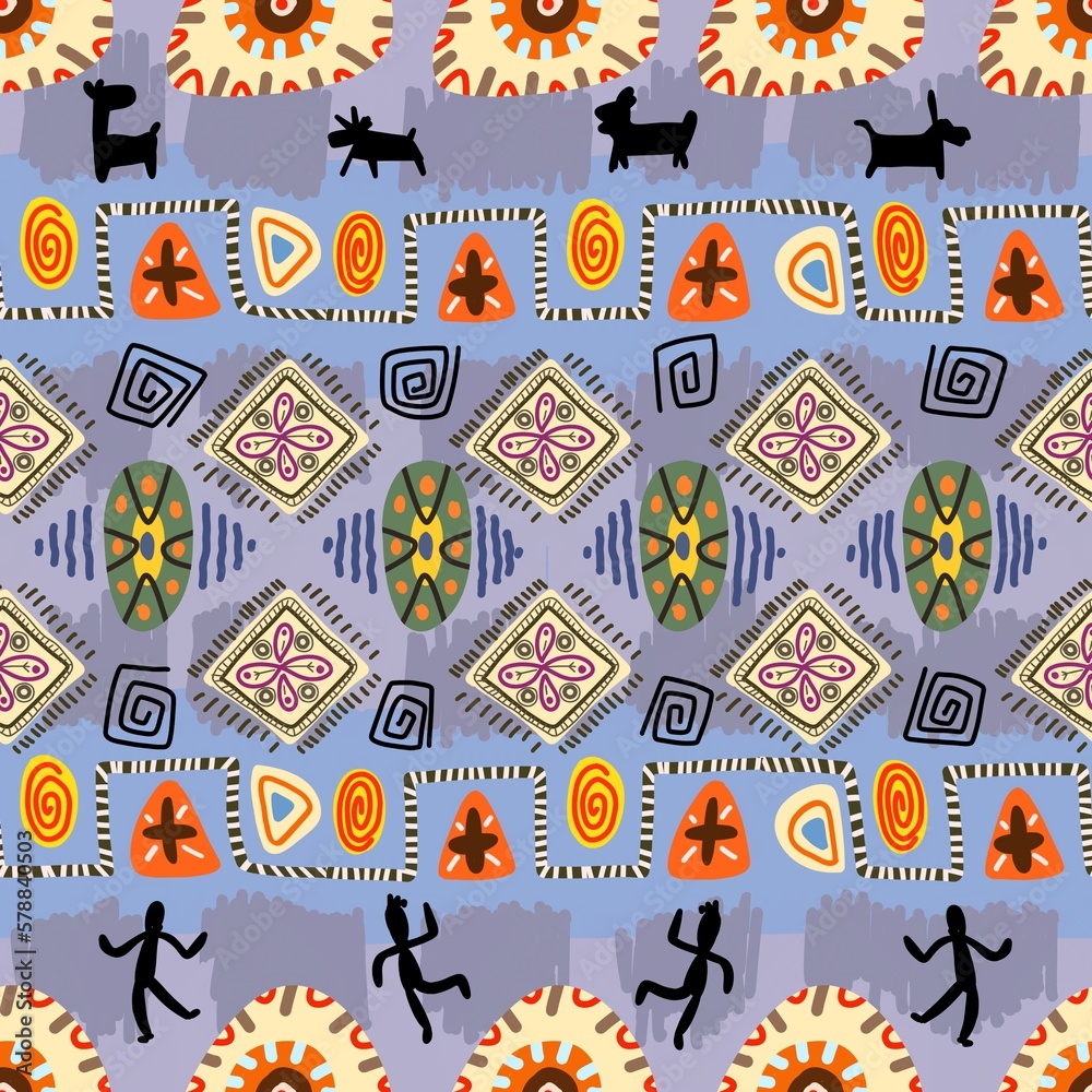 Doodle abstract ethnic pattern. tribal seamless pattern .illustration.