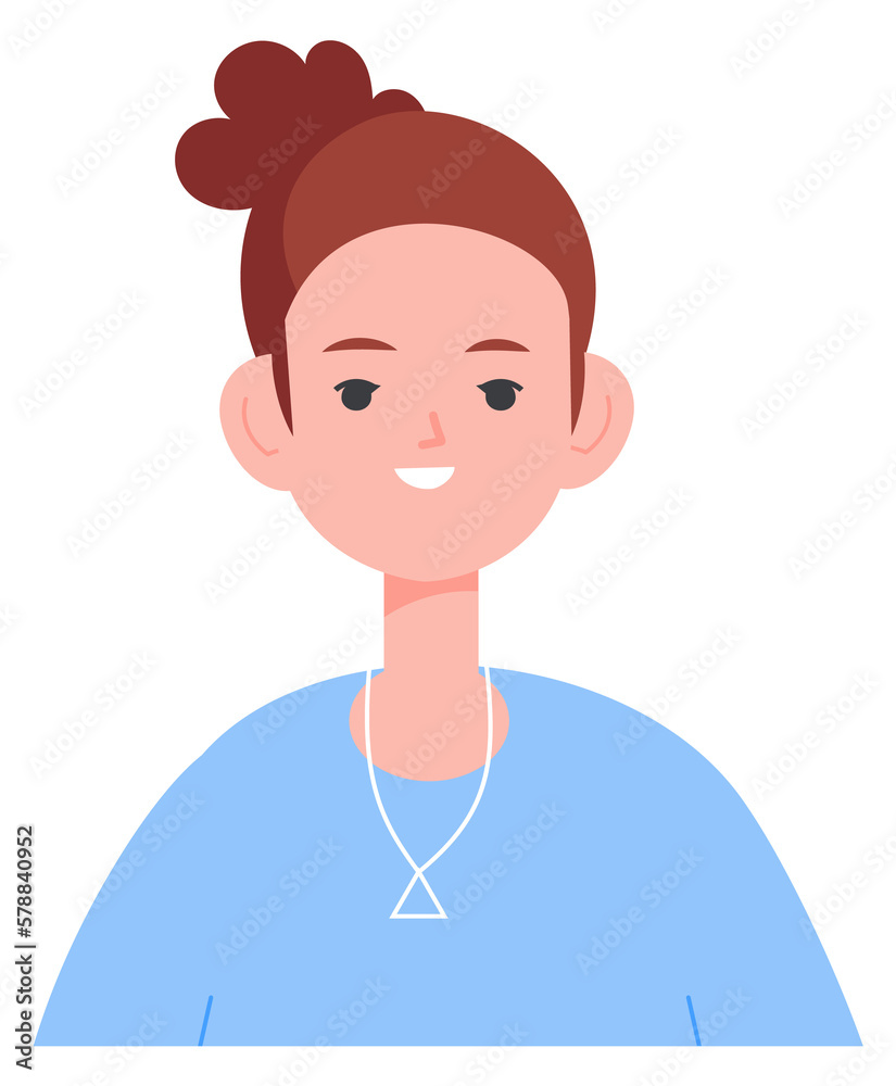 Cute girl portrait. Smiling female web avatar