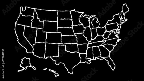Wiggling Map of America Drawing