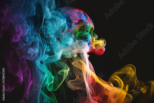 vibrant and mystical smoke background: a burst of colors 