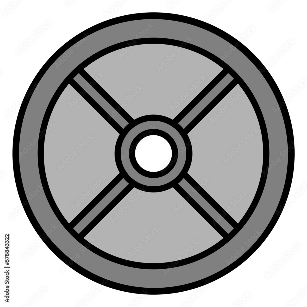 Obraz premium Illustration of Weight Plate deign Filled Icon