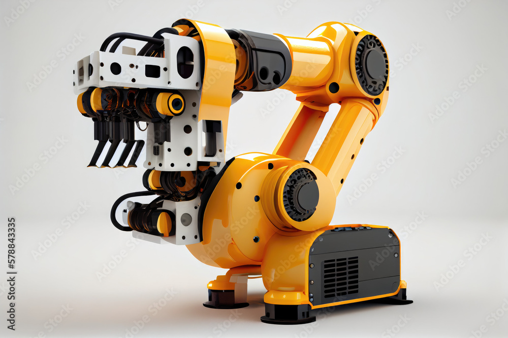 Robotic arm on white background. Robotic arm on white background.