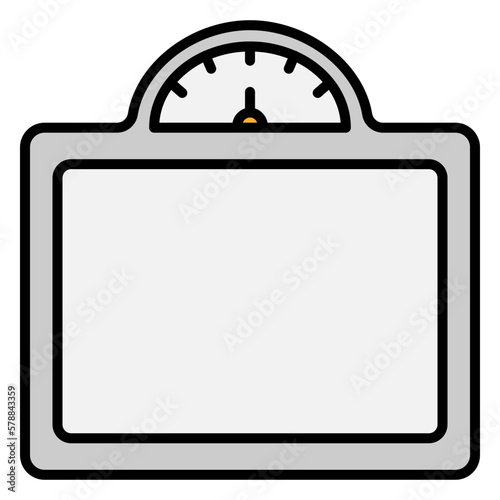 Illustration of Weight Scale design Fiiled Icon photo