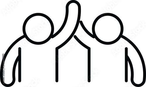 Trust group work icon outline vector. Social business. Mission team