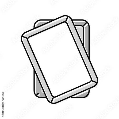 aluminum sheet pan kitchen cookware color icon vector illustration