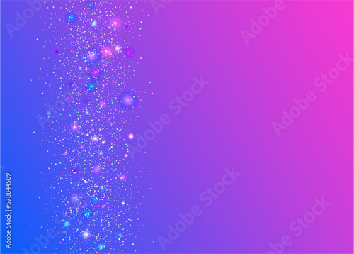 Neon Tinsel. Metal Abstract Template. Rainbow Effect. Disco Prism. Cristal Glitter. Luxury Art. Modern Foil. Violet Party Background. Purple Neon Tinsel