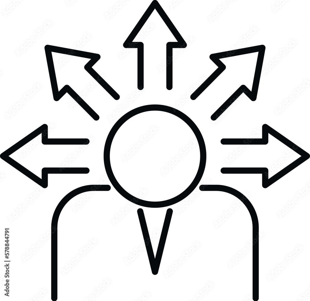 Focus vision icon outline vector. Social business. Team person