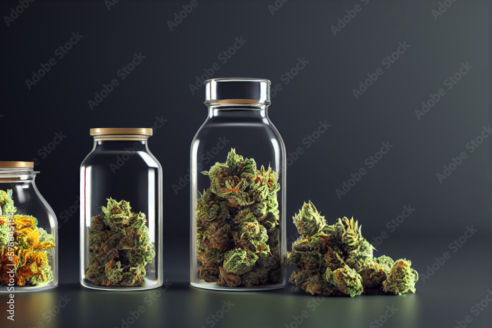 Jars of medical marijuana Generative ai Jars of medical marijuana Generative ai