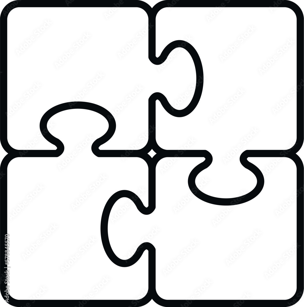Puzzle core icon outline vector. Social trust. Focus team Puzzle core icon outline vector. Social trust. Focus team