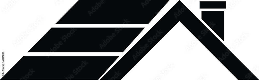 Roof construction icon simple vector. House repair. Covering pipe Roof construction icon simple vector. House repair. Covering pipe