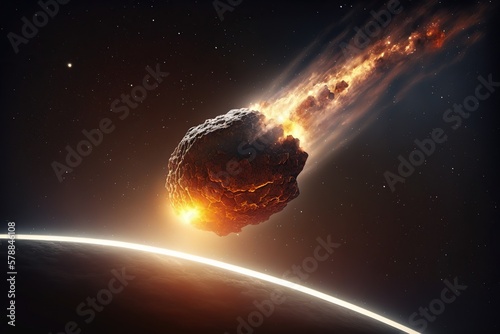 A comet or meteor , an asteroid or meteorite falls to the ground. Ai. Attack of the meteorite