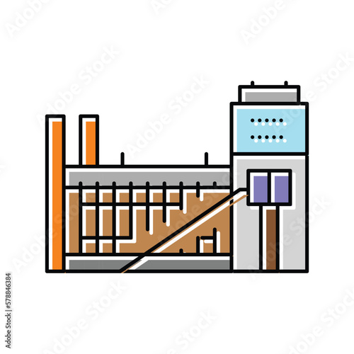 coking plant steel production color icon vector illustration