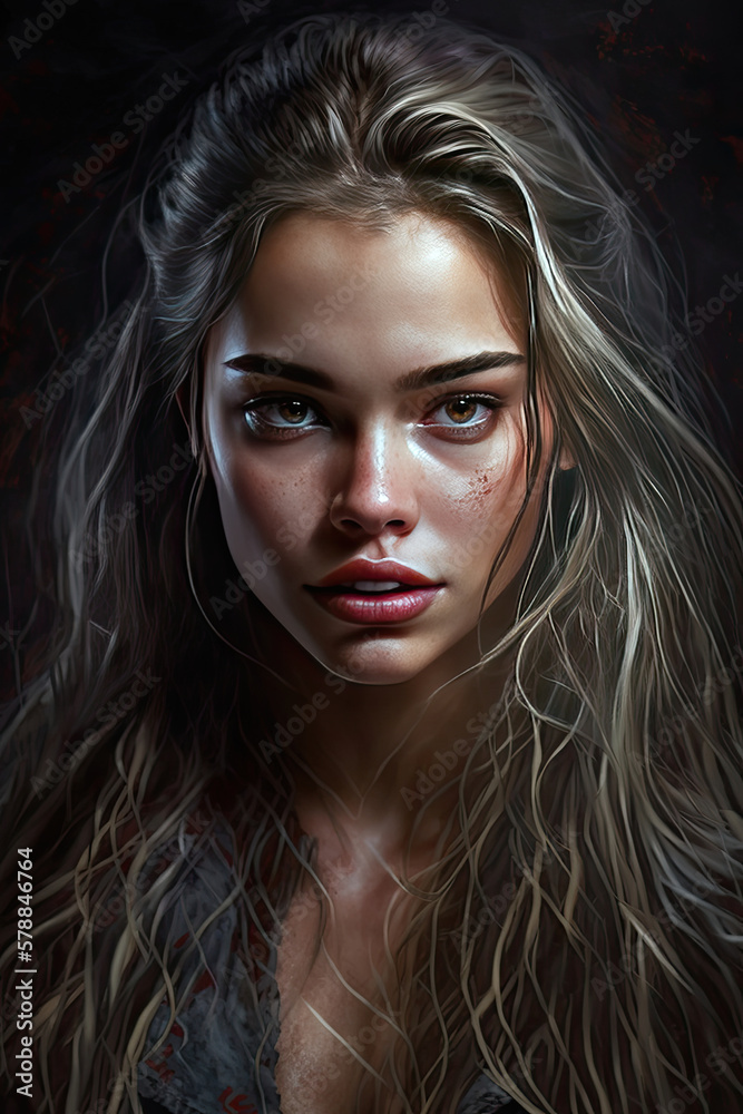 woman with long hair and beautiful big lips woman with long hair and beautiful big lips