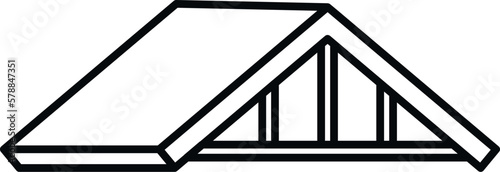 Material roof icon outline vector. Building construction. Roofer steel