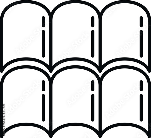 Tile roof icon outline vector. House construction. Cover shape