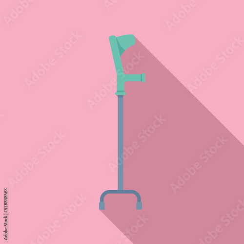 Arthritis crutches icon flat vector. Joint disease. Medical knee
