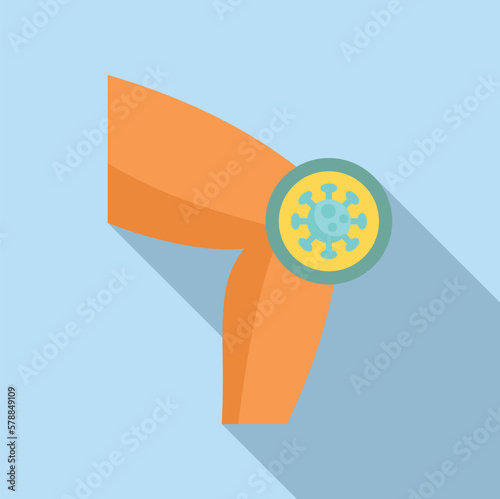 Knee pain icon flat vector. Medical disease. Body doctor