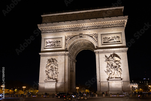 The Victory Gate in Paris. Arc de Triomphe and Champs Elysees. © MagioreStockStudio