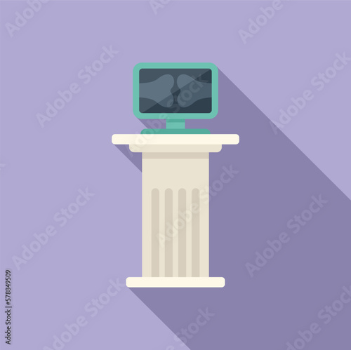 Knee xray image icon flat vector. Joint pain. Medical body