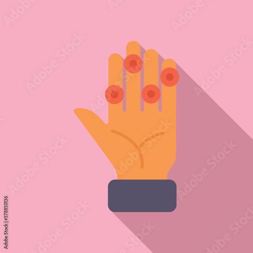 Hand health icon flat vector. Medical disease. Medical joint