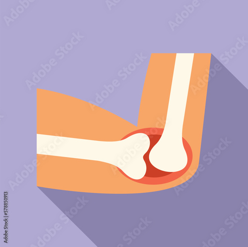 Elbow injury icon flat vector. Medical pain. Body pain