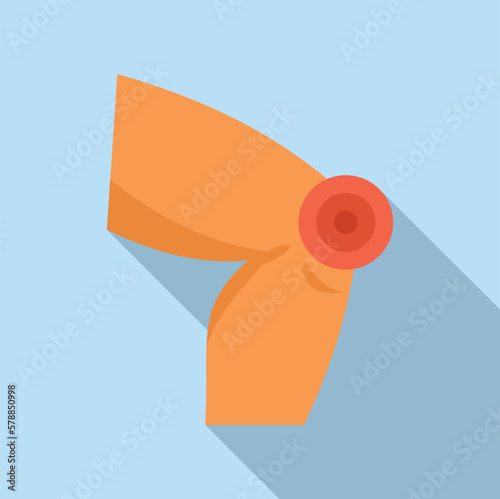 Knee pain icon flat vector. Joint disease. Foot injury