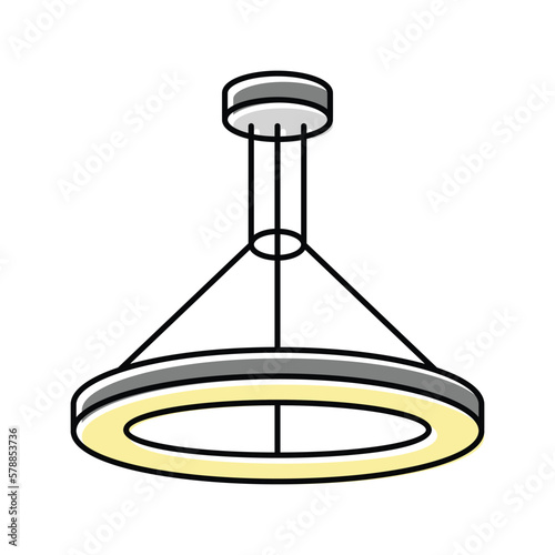 overhead lighting living room color icon vector illustration