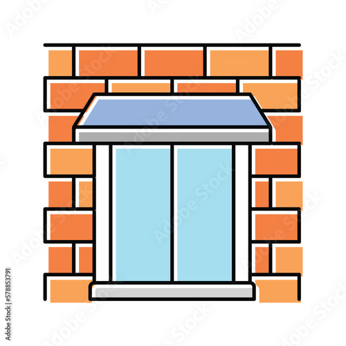 parapet wall building house color icon vector illustration