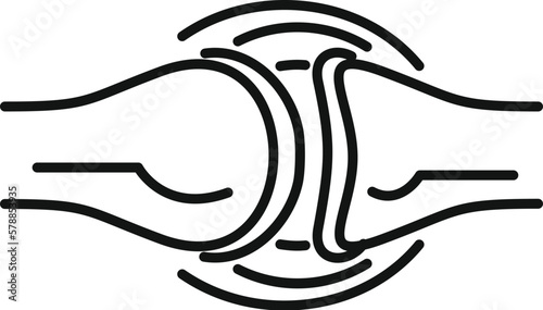 Joint pain icon outline vector. Medical disease. Foot injury