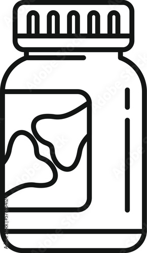 Joint pills icon outline vector. Pain disease. Medical knee