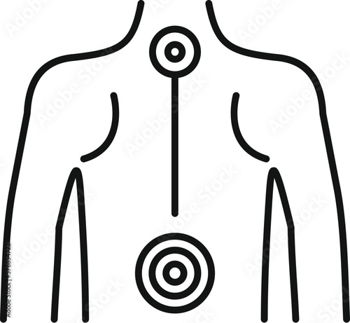 Spine pain icon outline vector. Joint disease. Treatment skeleton