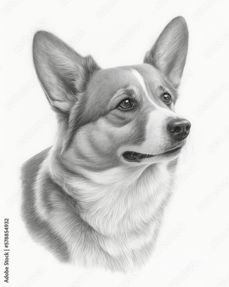 Pencil Sketch of a Pembroke Welsh Corgi Dog
AI-Generated