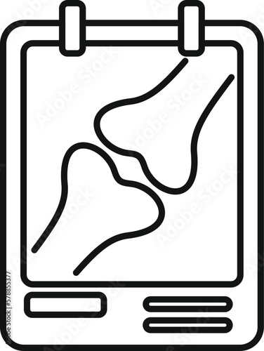 Bone xray image icon outline vector. Medical pain. Doctor treatment