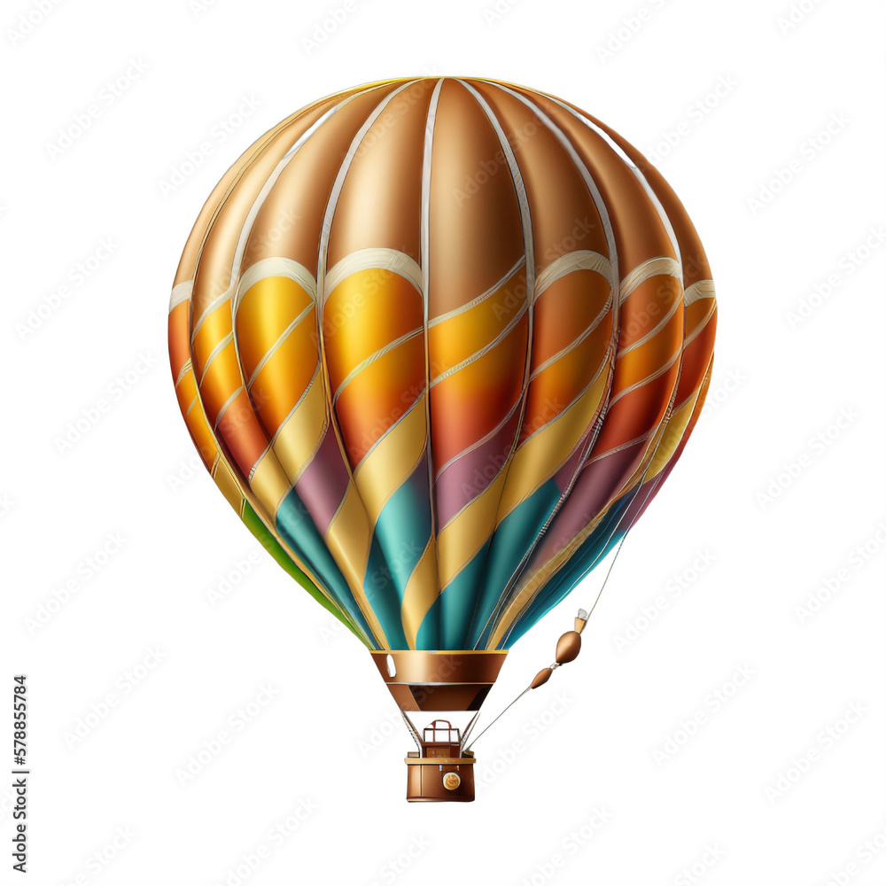 Fototapeta premium hot air balloon png vector illustration icon transparent background Generative Ai