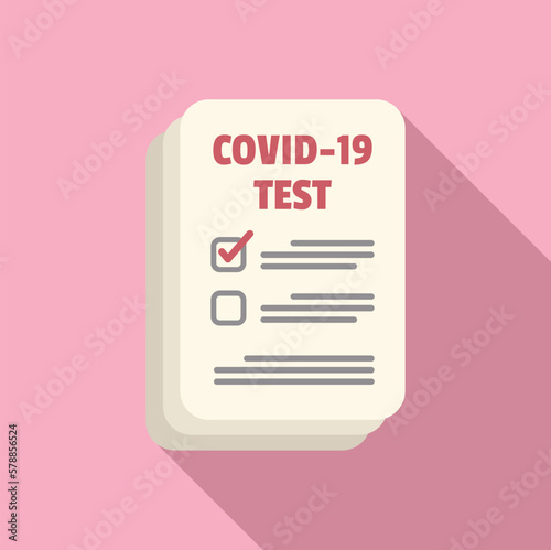 Covid test paper icon flat vector. Coronavirus lab. Nose check