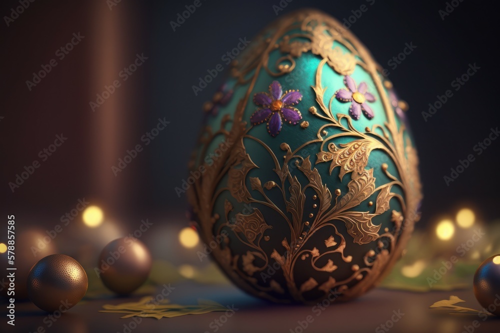 Easter eggs, selective focus. Spring holiday concept. AI generated Easter eggs, selective focus. Spring holiday concept. AI generated
