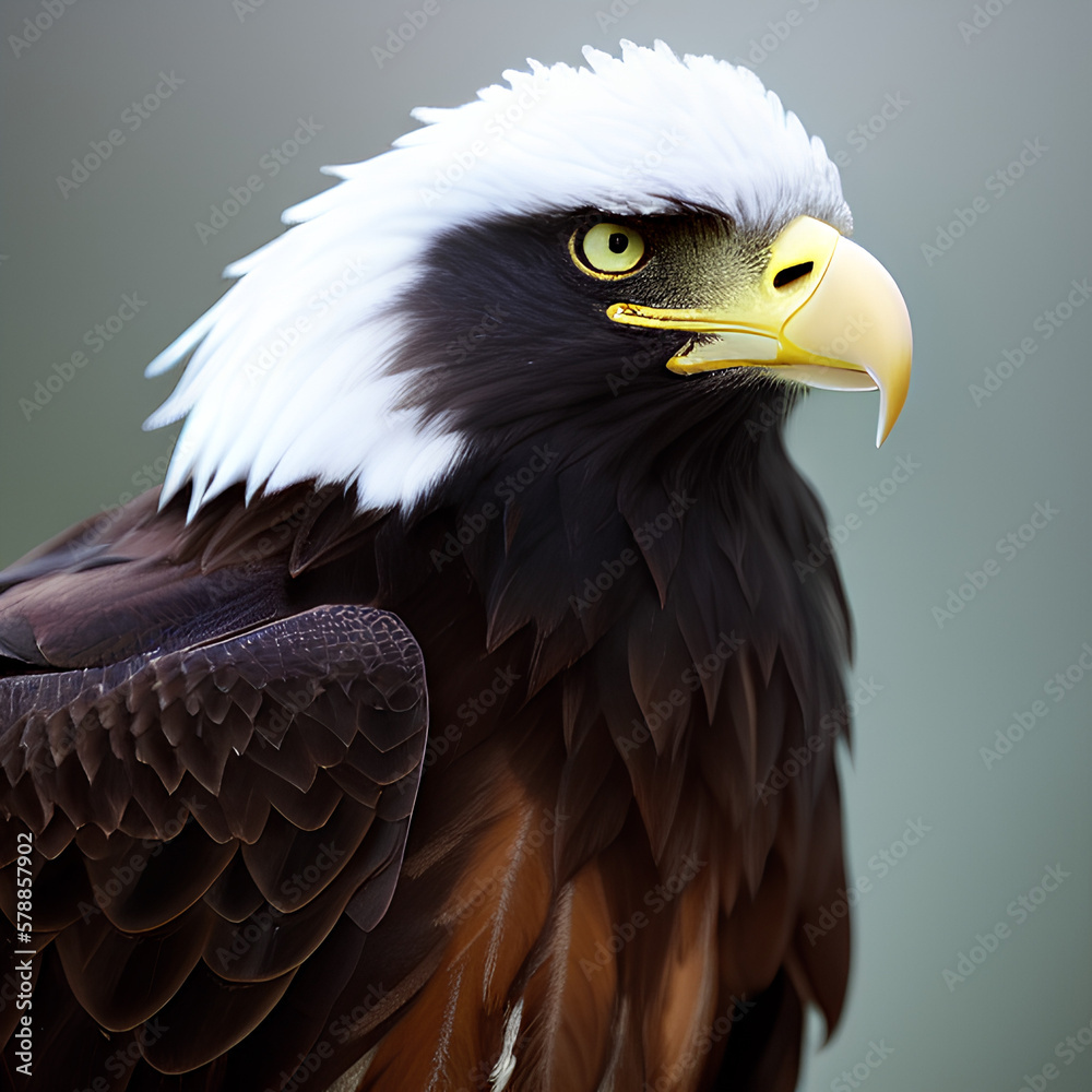 Fototapeta premium portrait of a eagle, created by AI