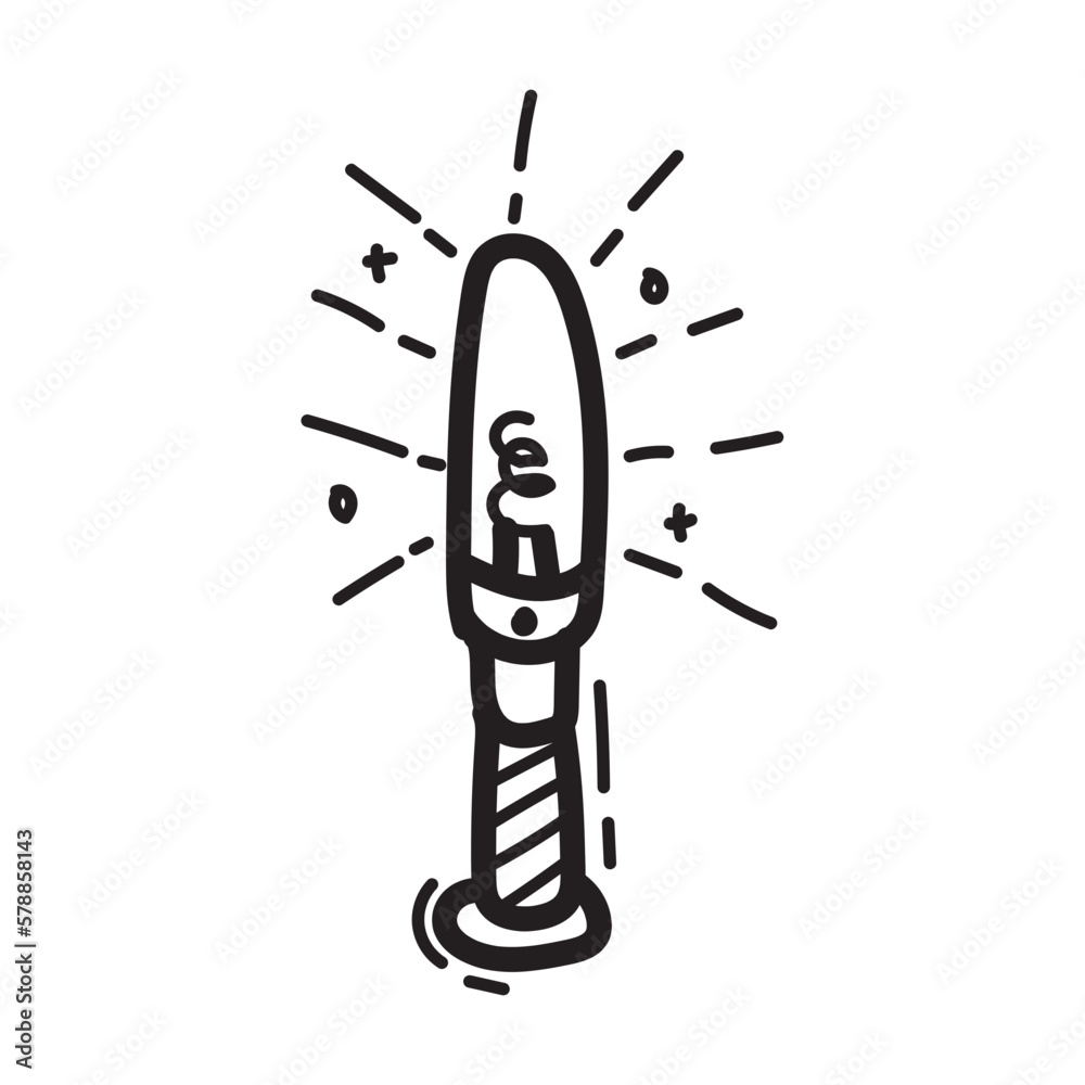 doodle lightstick icon outline vector doodle lightstick icon outline vector