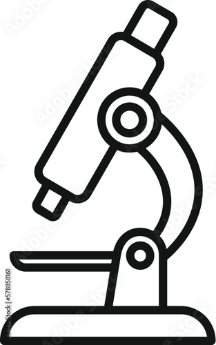 Covid test microscope icon outline vector. Corona lab. Doctor check