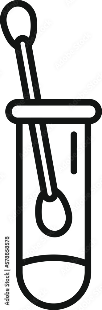 Nose check swab icon outline vector. Clinic sample. Patient flu Nose check swab icon outline vector. Clinic sample. Patient flu