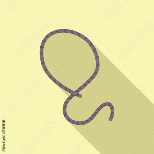 Western lasso icon flat vector. Rope knot. Border cord