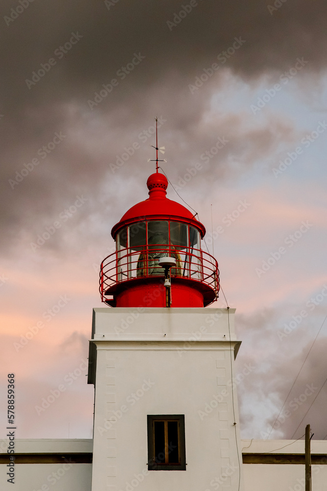 The head of classic sea lighthouse.