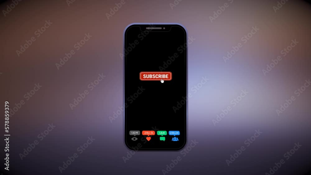 Smartphone with animated social media icons Smartphone with animated social media icons