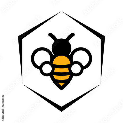 bee honey cartoon logo vector isolate on white background