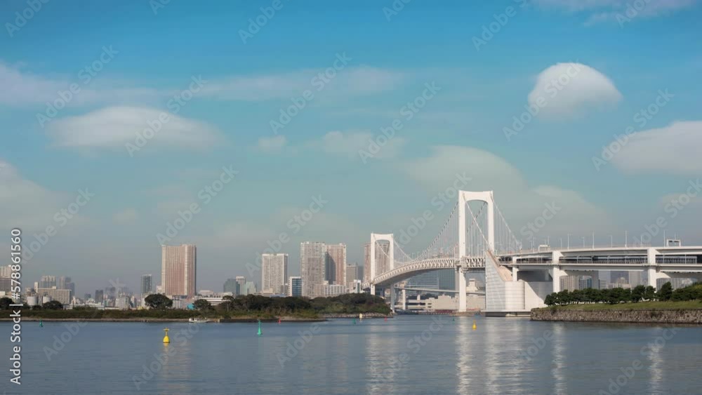 Tokyo Japan time lapse 4K, city skyline timelapse at Odaiba Rainbow Bridge and tokyo cityscape Tokyo Japan time lapse 4K, city skyline timelapse at Odaiba Rainbow Bridge and tokyo cityscape