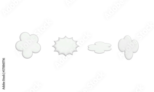 Set of 3d spech bubble icon on white background photo