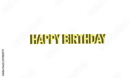 3d Vector realistic text of Happy Birthday