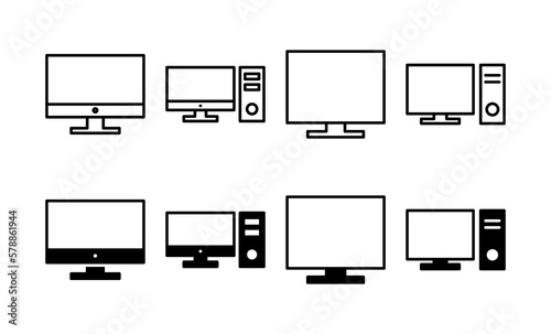 Computer icon vector for web and mobile app. computer monitor sign and symbol © Lunaraa