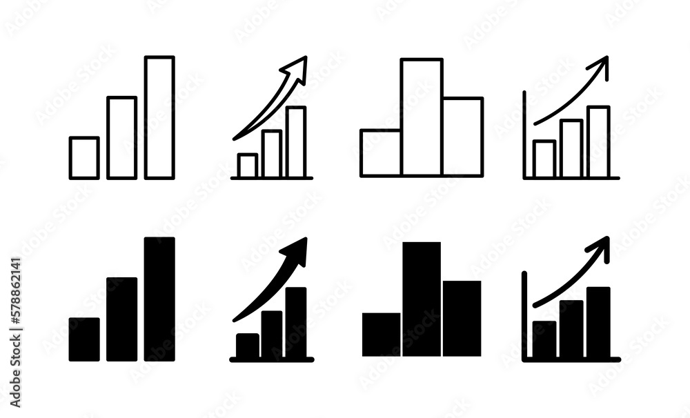 Growing graph Icon vector for web and mobile app. Chart sign and symbol. diagram icon